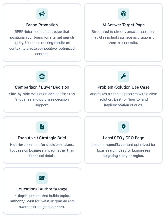 Content Page Templates & Expert Settings: Create AI-Optimized Content That Gets Cited