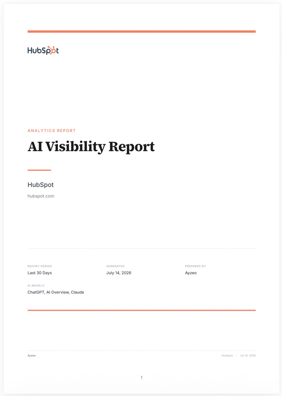 Preview of the sample white-label AI visibility report